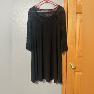 Nina Leonard Black Lace Dress
